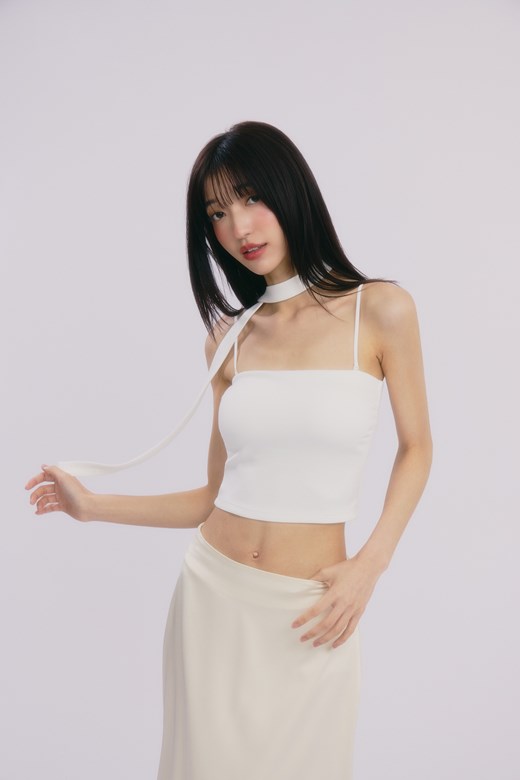 細肩抓皺綁帶Bra Top