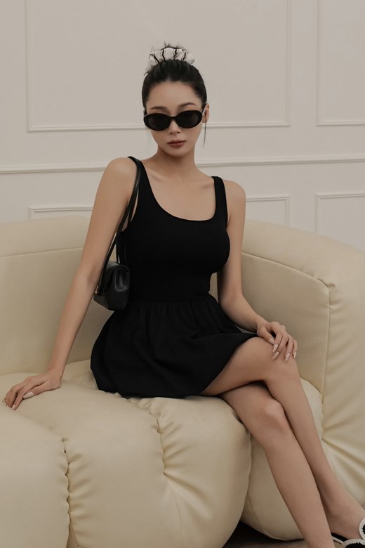 法式拼接澎澎BRA短洋