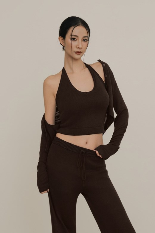 絲光針織綁帶繞脖BRATOP