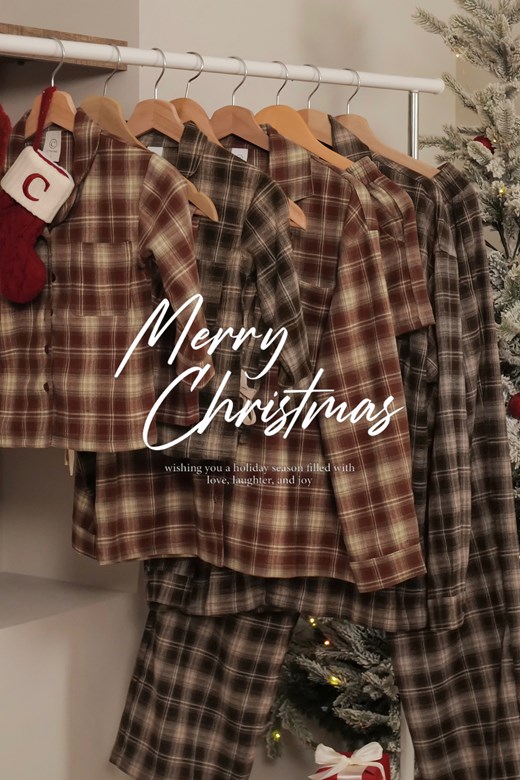 居家格紋短褲套裝