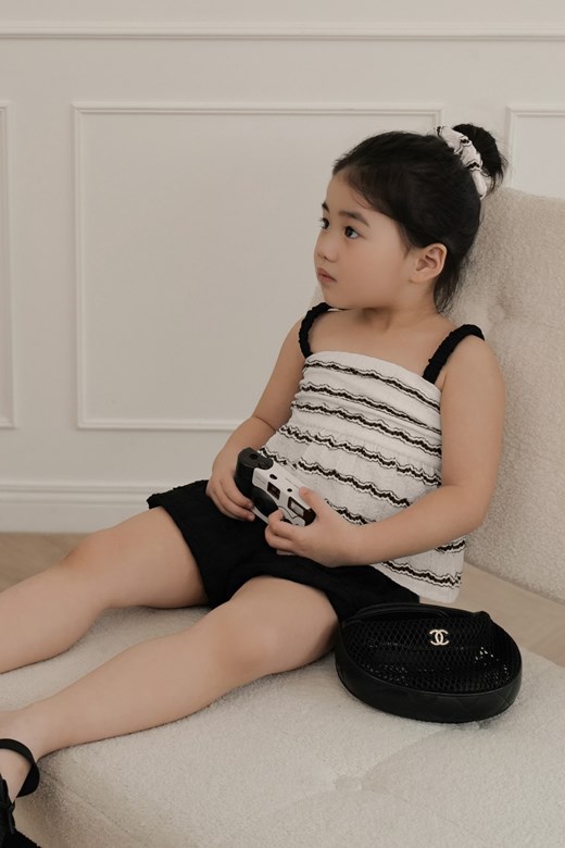 法式波紋傘擺背心(KID)