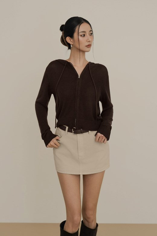 絲光針織連帽外套