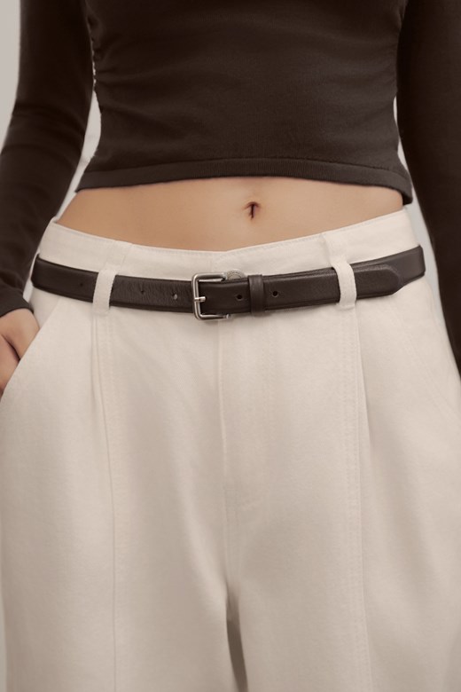 自訂款牛皮銀釦皮帶