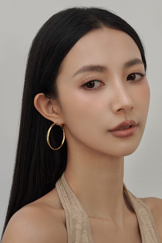 金屬弧面圈圈大耳環