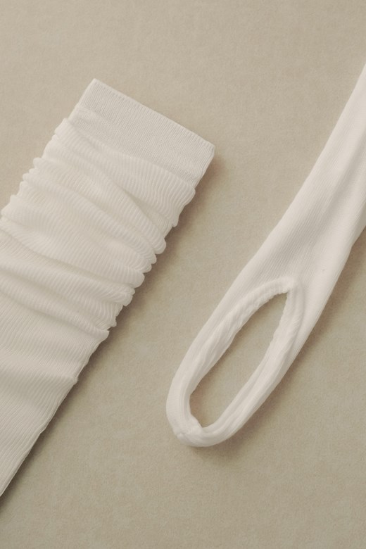 針織透肌長筒堆堆襪套