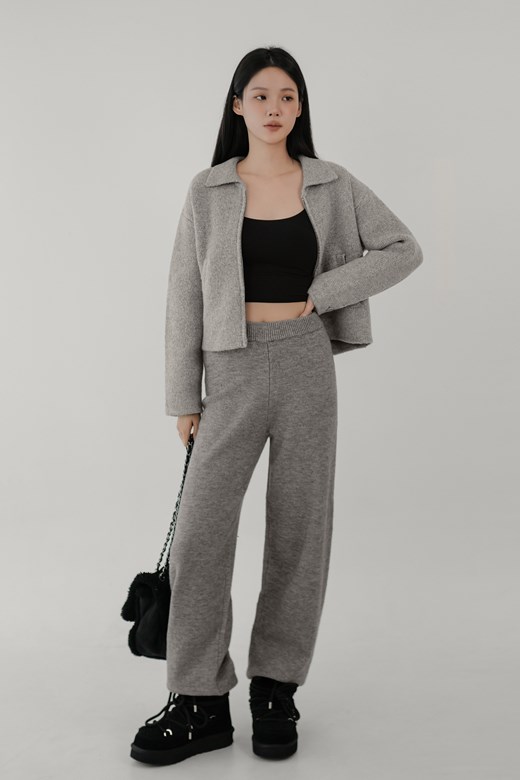 內抽繩針織縮口長褲