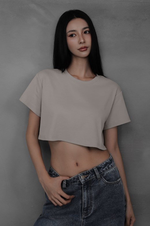 仿舊羅紋短版TEE