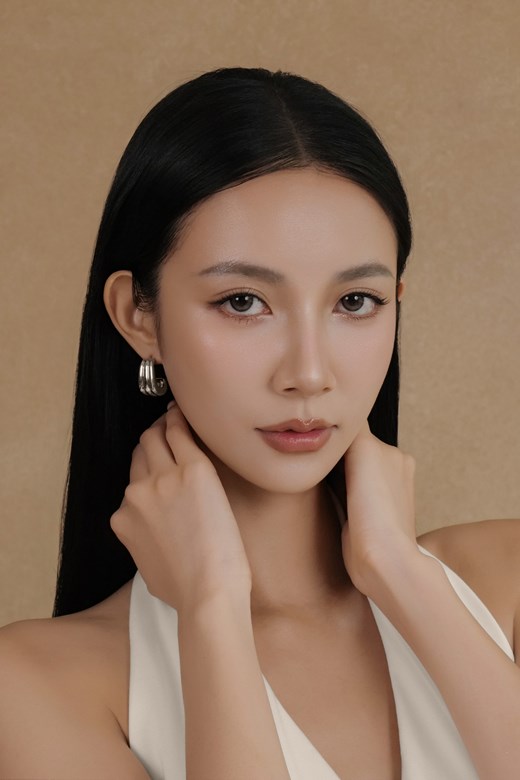 金屬線條扇形耳環