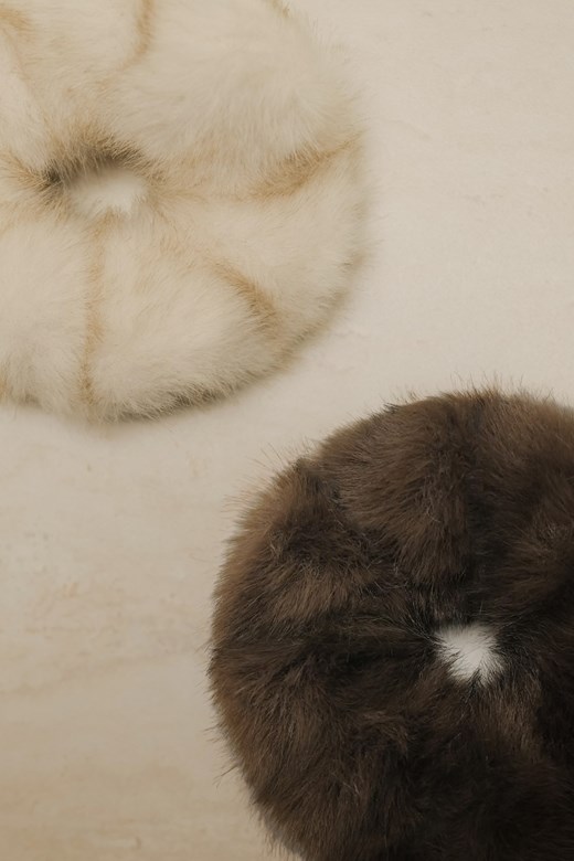 仿貂毛混色髮圈