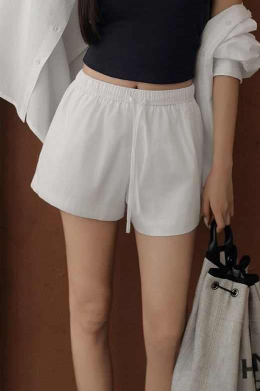 抽繩鬆緊口袋短褲