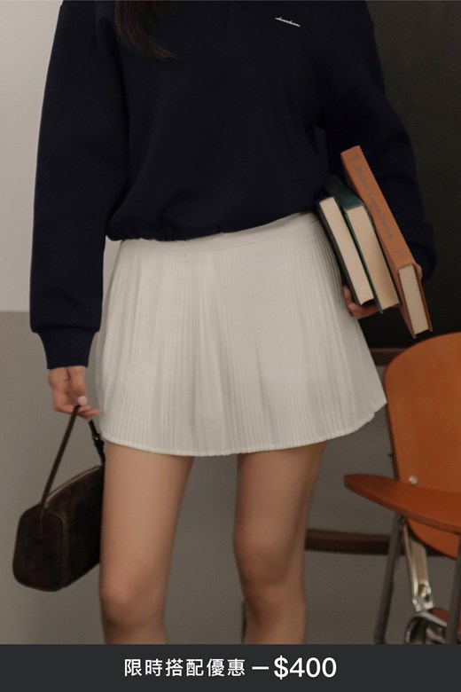 C’SPORT高腰百褶裙