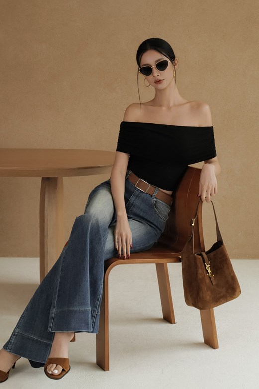 一字領抽皺BRATOP