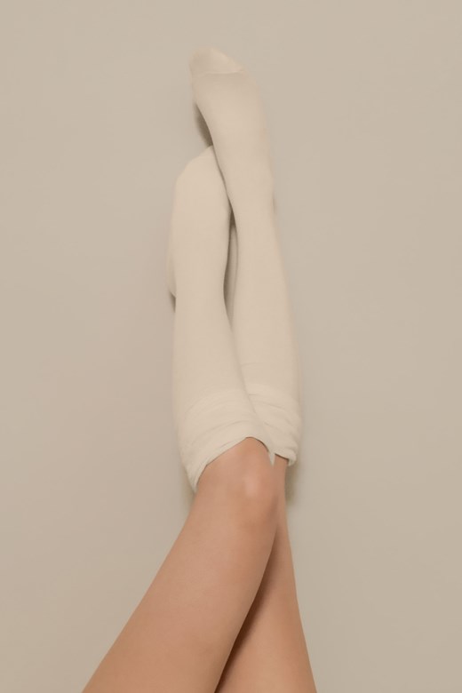 針織拼接膝上堆堆長襪