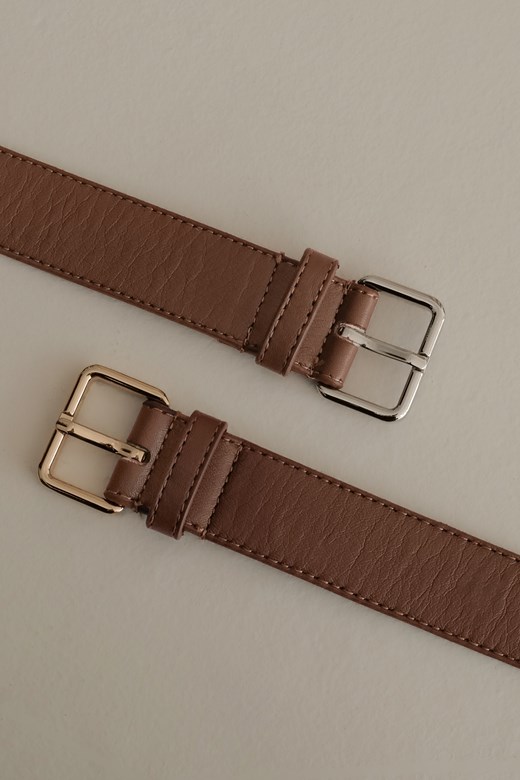 自訂款牛皮金棕皮帶