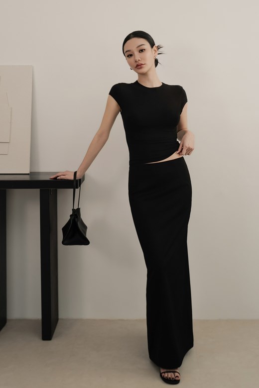 2WAY開岔西裝長裙