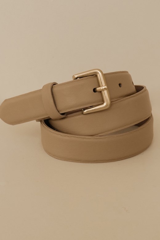 自訂款牛皮淡金釦皮帶