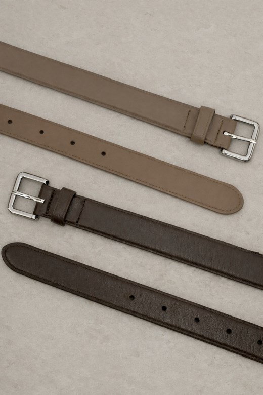 自訂款牛皮銀釦皮帶