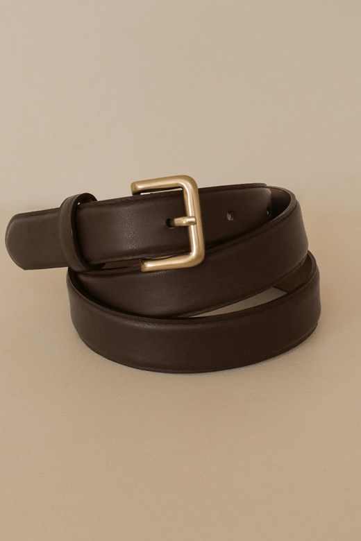 自訂款牛皮淡金釦皮帶