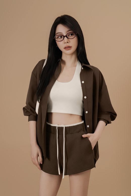 後打摺寬鬆襯衫