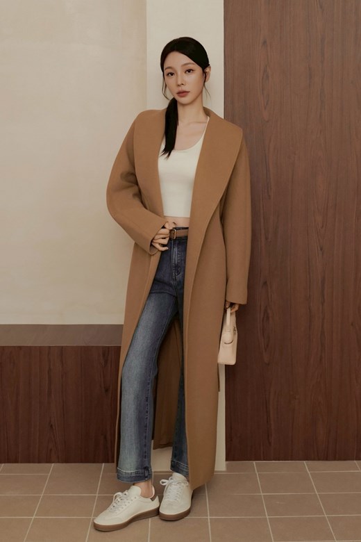 仿羊絨長版大衣