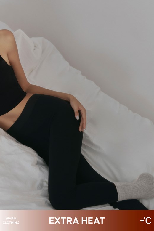 (HEAT)高腰織帶發熱褲