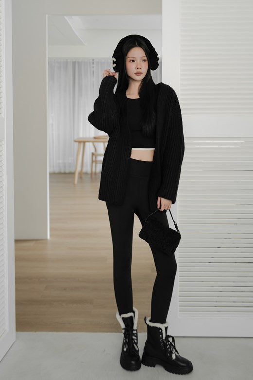 粗針綁帶針織外套