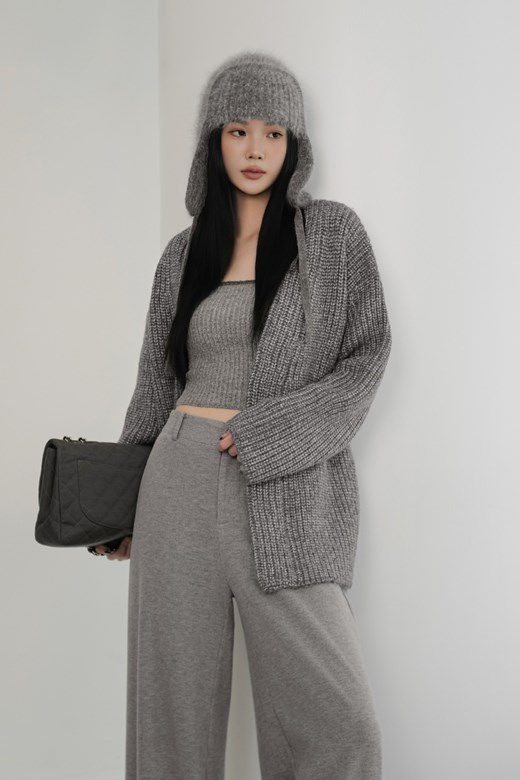 粗針綁帶針織外套