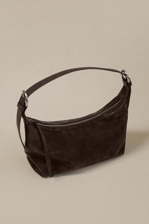 金屬釦環復古咖皮革包