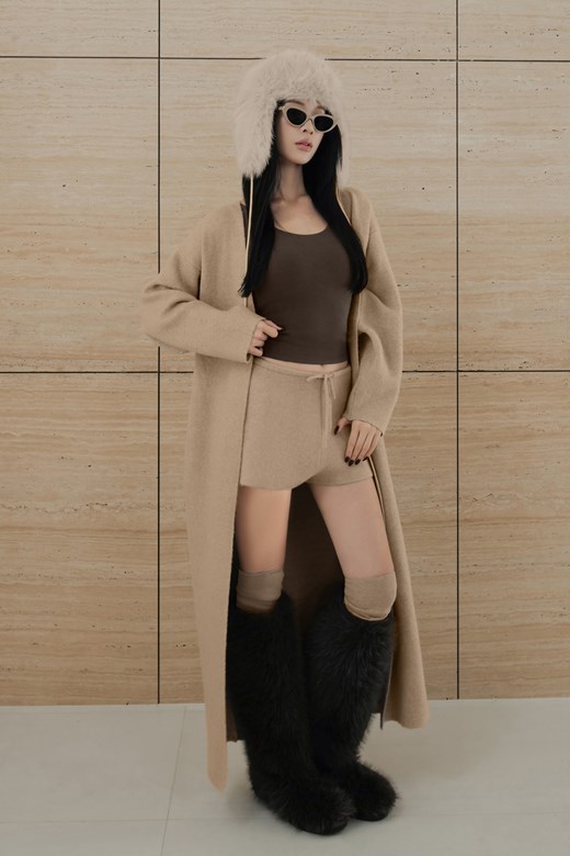 軟絨針織開衫外套(長短版)