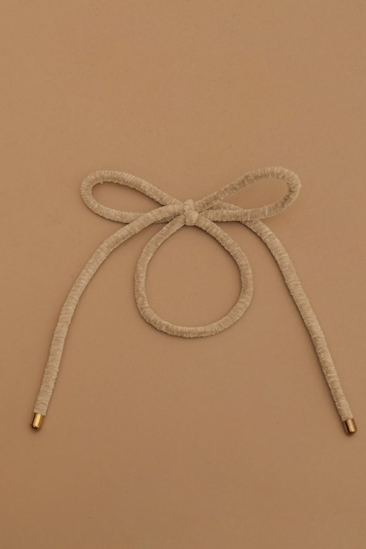 絨面蝴蝶結金釦髮圈