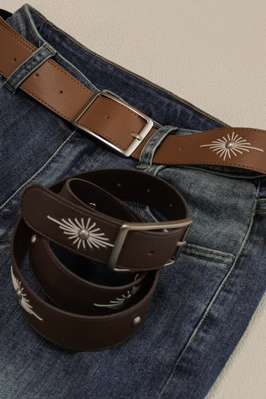 美式金屬刺繡皮帶