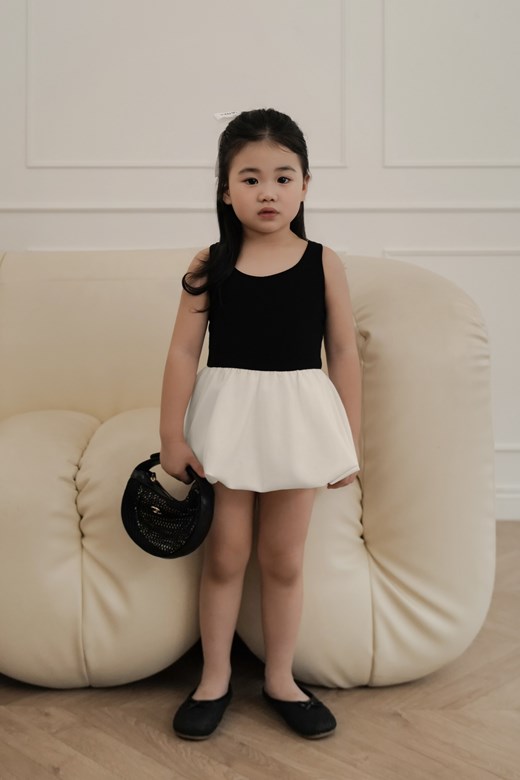 法式拼接澎澎短洋(KID)