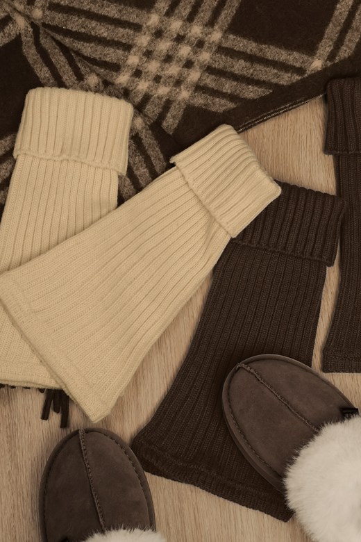 羊毛針織坑條襪套