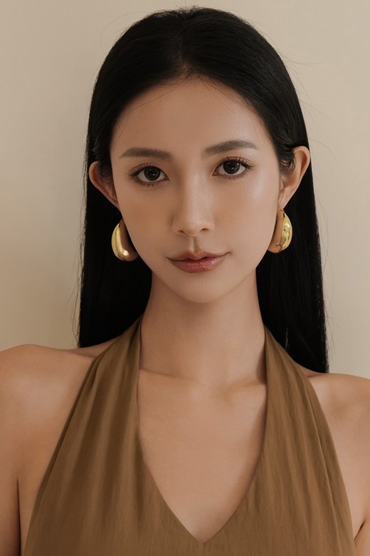 金屬半月耳環