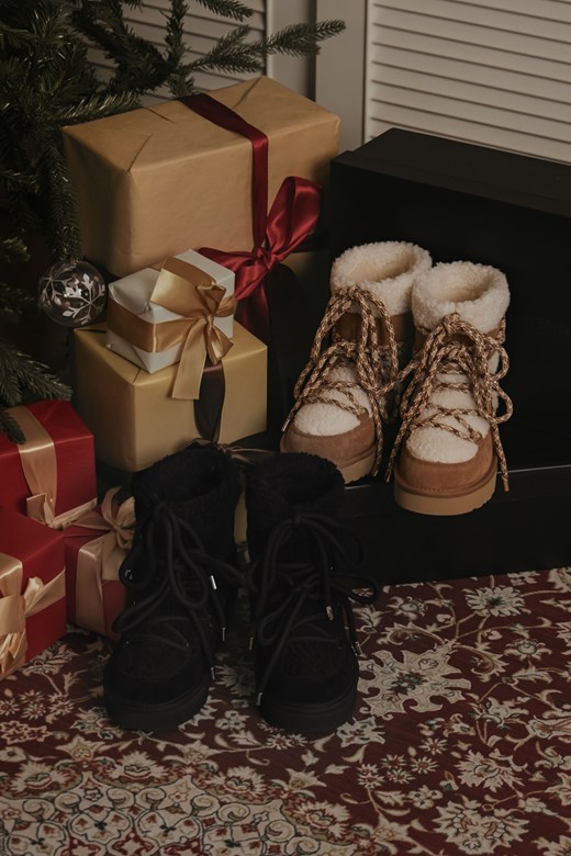 綁帶厚底雪地靴