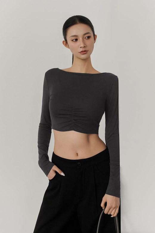 2WAY彈力棉質長袖上衣