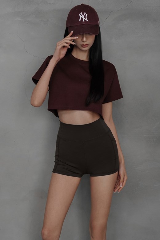 仿舊羅紋短版TEE