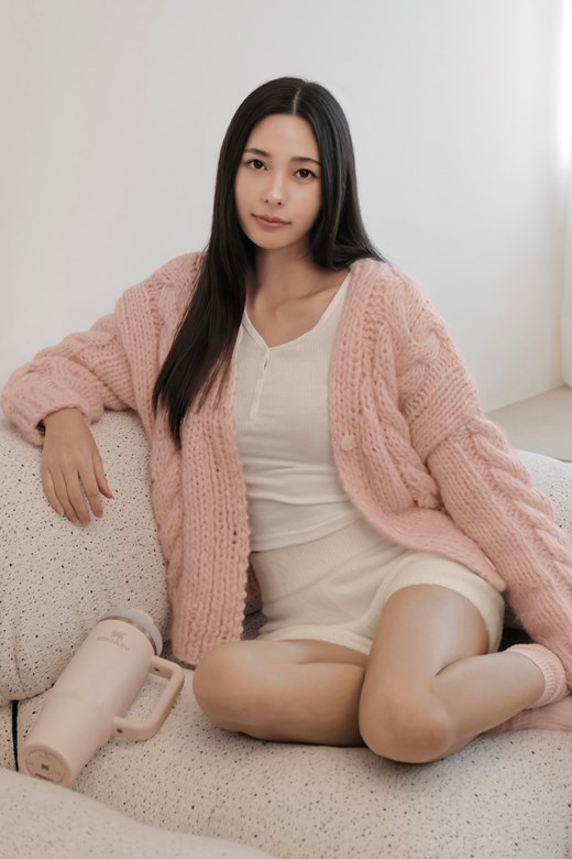 麻花粗針開釦外套