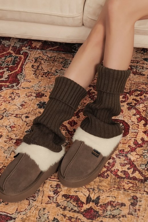 羊毛針織坑條襪套