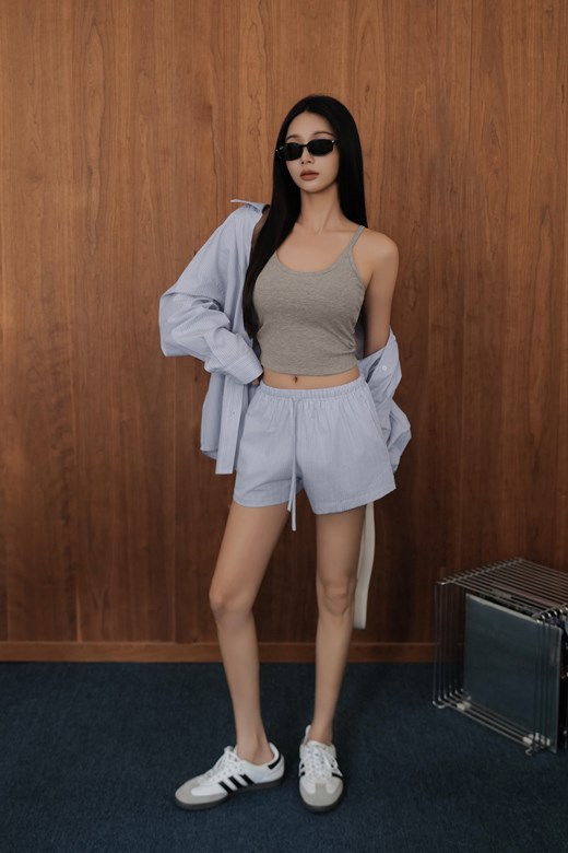 抽繩鬆緊口袋短褲