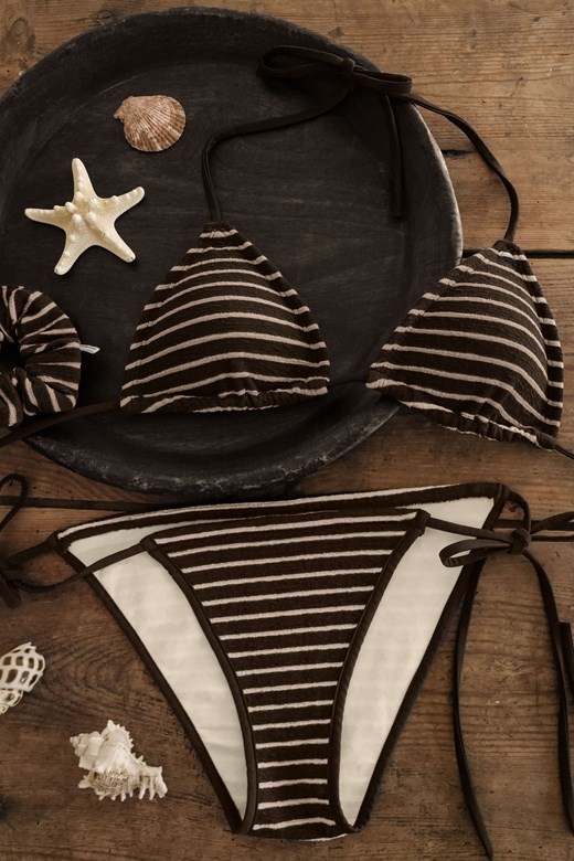 條紋彈力圈圈布BIKINI