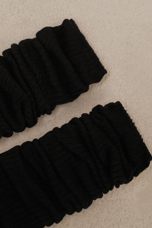 坑條堆堆膝上長筒襪