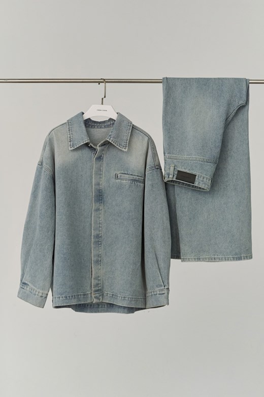 口袋寬鬆牛仔外套(UNISEX)