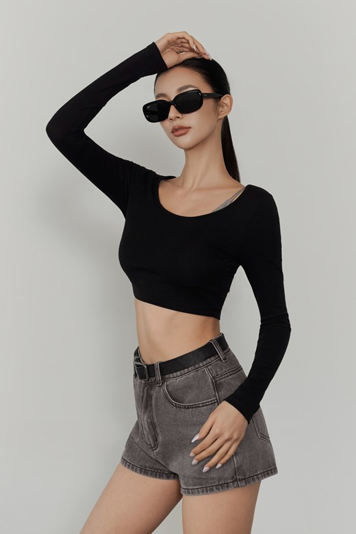 2WAY彈力棉質長袖上衣