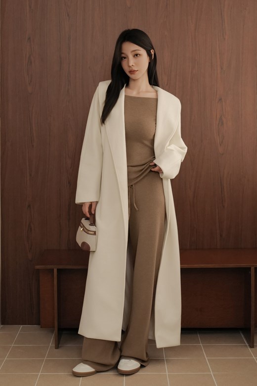 仿羊絨長版大衣