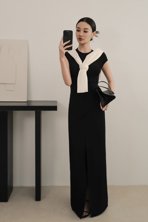 V領坑條針織開衫