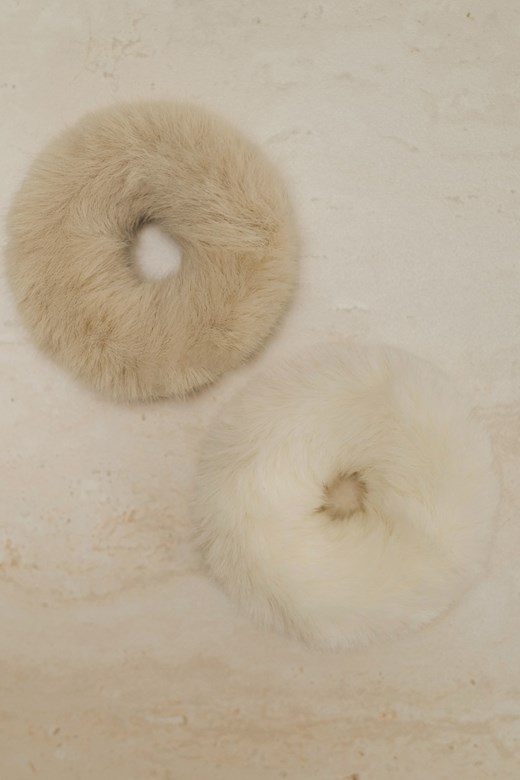 仿貂毛圈圈髮圈組(2入)