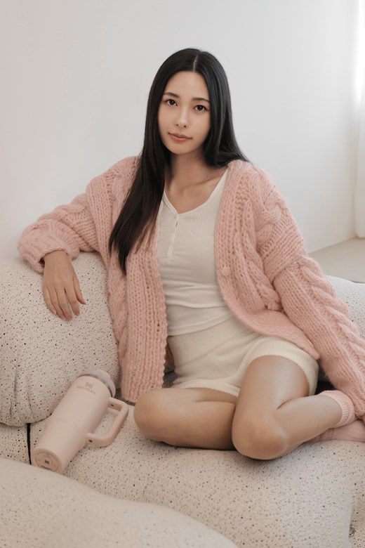 麻花粗針開釦外套