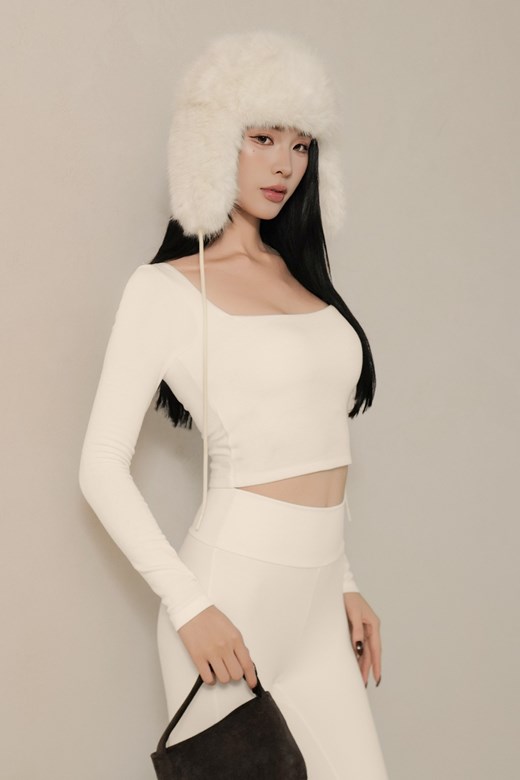 暖絨內磨毛2WAY長袖BRATOP