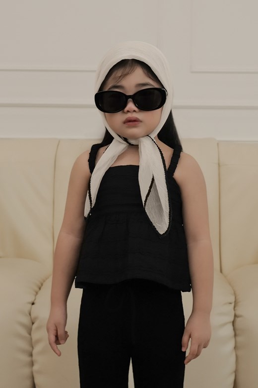 法式波紋傘擺背心(KID)